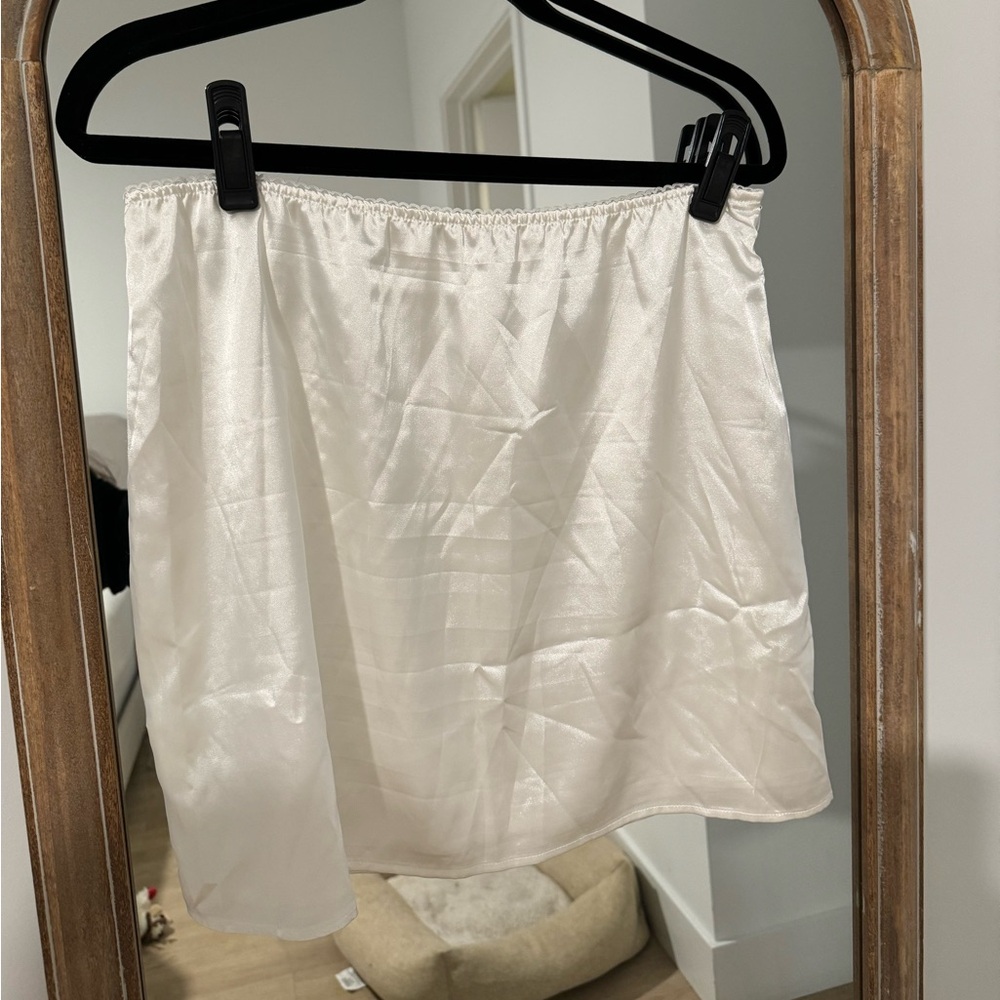 White satin skirt